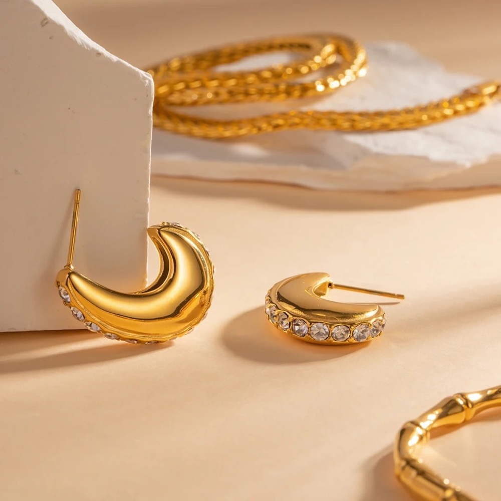 ◾️18K Gold Plated Cubic Zircon Chic Charm Earrings